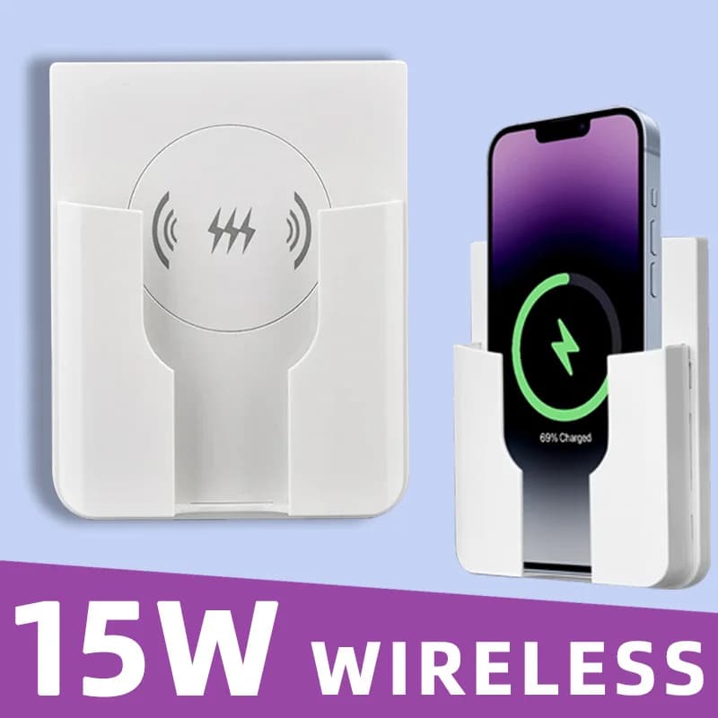 Pannello universale Qi Caricatore wireless per montaggio a parete a ricarica rapida da 15 W Caricatore per telefono da incasso per iPhone / Android