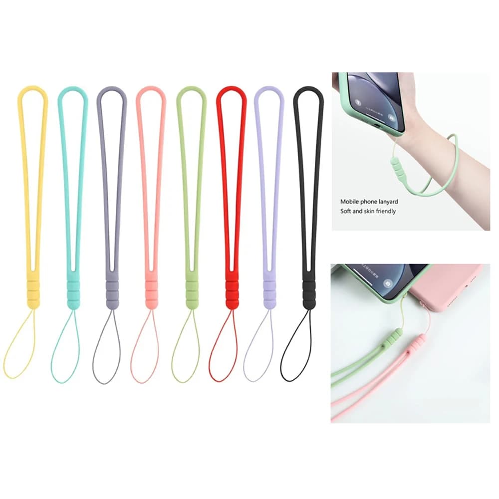 Cinturino da polso corto in silicone Cordino per telefono per custodia del telefono Chiave antiscivolo Altoparlante Chiavetta USB Tazza d'acqua Corda portatile universale