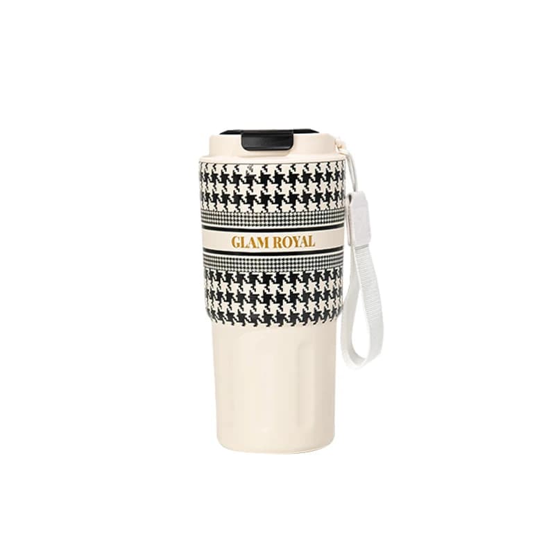 Tazza Termica Minimalista da 600ml con Design 3D, Bicchiere da Viaggio in Acciaio Inox con Isolamento Sottovuoto per Ufficio, Auto e Casa