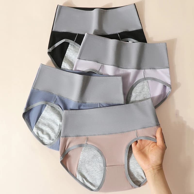 3 pezzi mutandine da donna a vita alta pantaloni mestruali a prova di perdite allargare biancheria intima da periodo cotone fisiologico slip femminili taglie forti