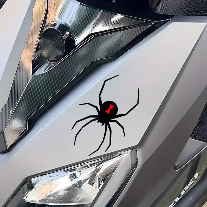1PC Black Widow Spider Adhesive Motorcycle Waterproof DIY Motorcycle Tank Fuel Cushion Helmet Decals Vinyl Fun Halloween Furniture