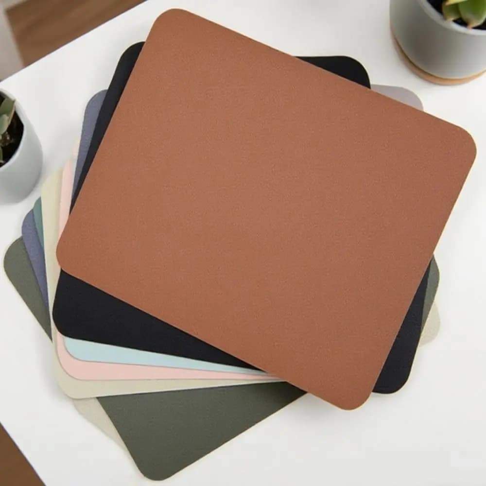 Durable Leather Mouse Pad Wear Resistant Anti Scratch Gaming Desk Mat Non-slip Solid Color Writing Mat Home Office