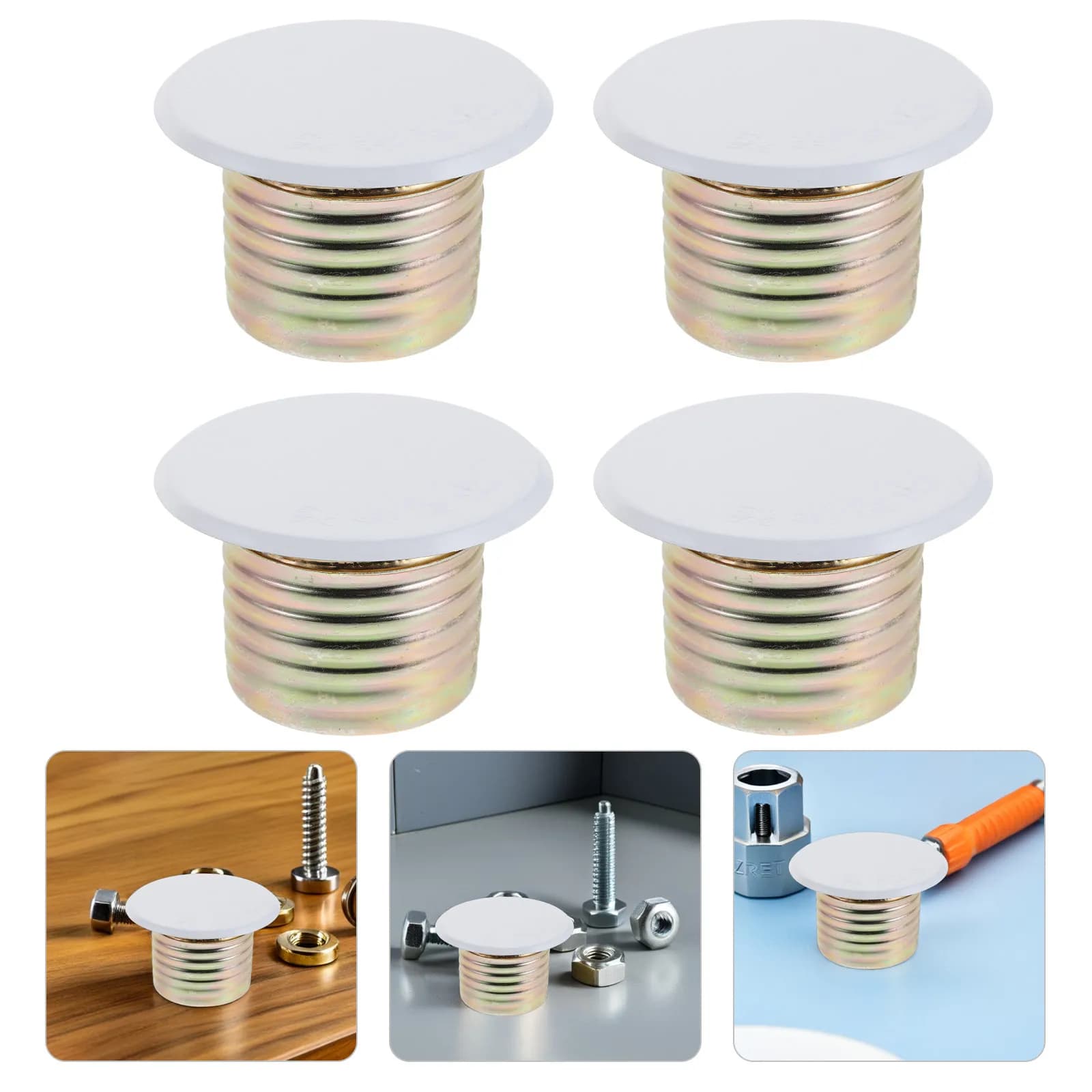 Set di 4 Coperture Nascoste per Sprinkler Antincendio, Finiture Bianche per Soffitto, per Sistemi Antincendio Domestici e Commerciali