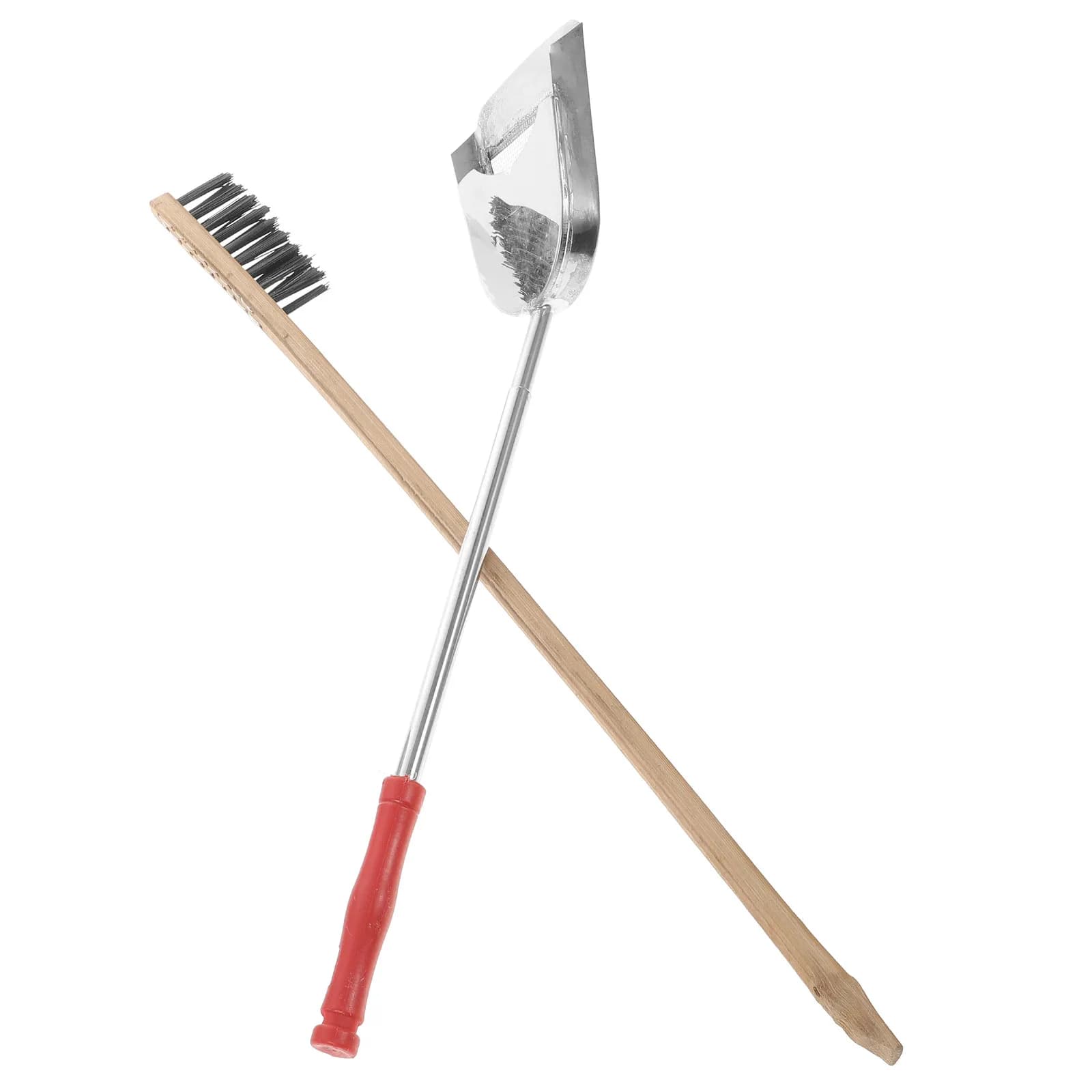 2Pcs Telescopic Handle Bird Cage Cleaning Brush and Shovel Set for Parrot Pet Cage Maintenance Long Handle