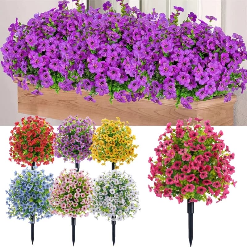 Fiori finti Piante finte resistenti ai raggi UV per esterni per matrimoni all'aperto Cucina domestica per interni Decorazioni per fattoria Piante artificiali