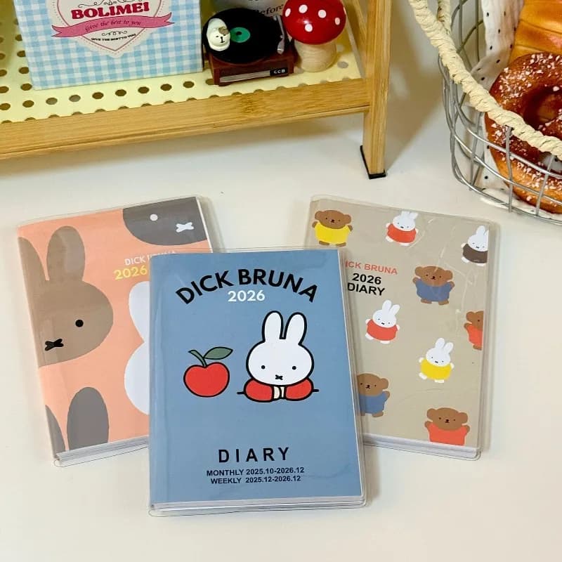 Quaderno Illustrato Serie Miffy Kawaii, Agenda Creativa con Personaggi dei Cartoni Animati, Articoli di Cancelleria per Ragazze