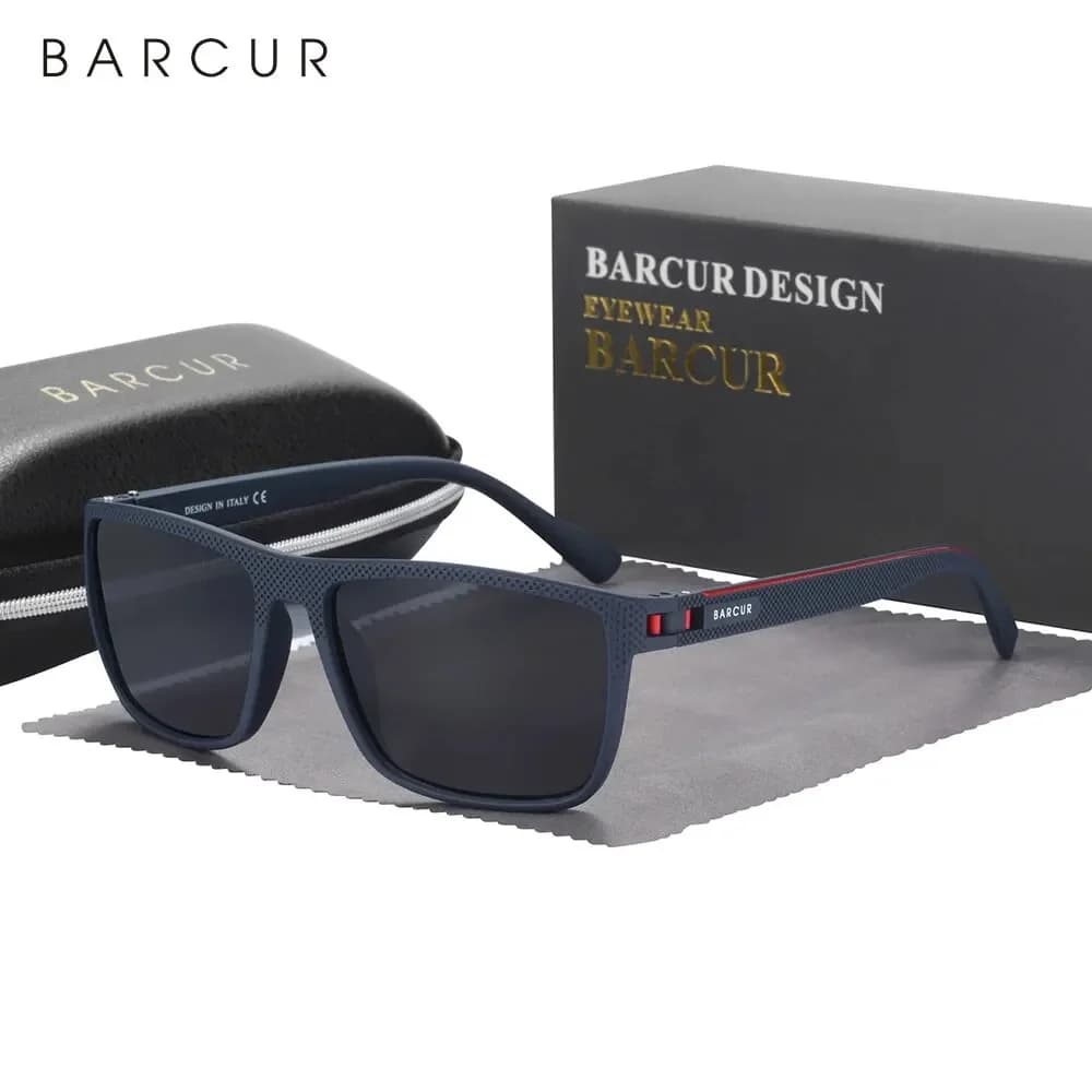 BARCUR Design TR90 Occhiali da sole da uomo Occhiali da sole sportivi leggeri polarizzati Occhiali da sole da donna Accessorio per occhiali Oculos Protezione UVAB