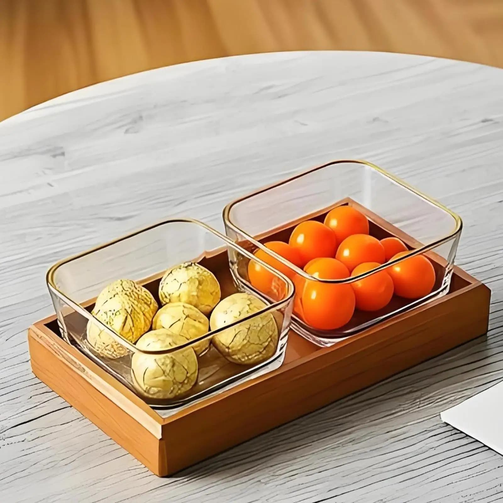 Piatti Divisi con Vassoio in Legno, Piatti per Noci, Piatto per Frutta Secca per Antipasti