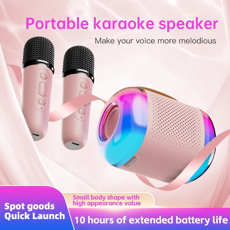 Altoparlante karaoke wireless con microfono, mini microfono audio portatile, canto domestico, regalo per bambini