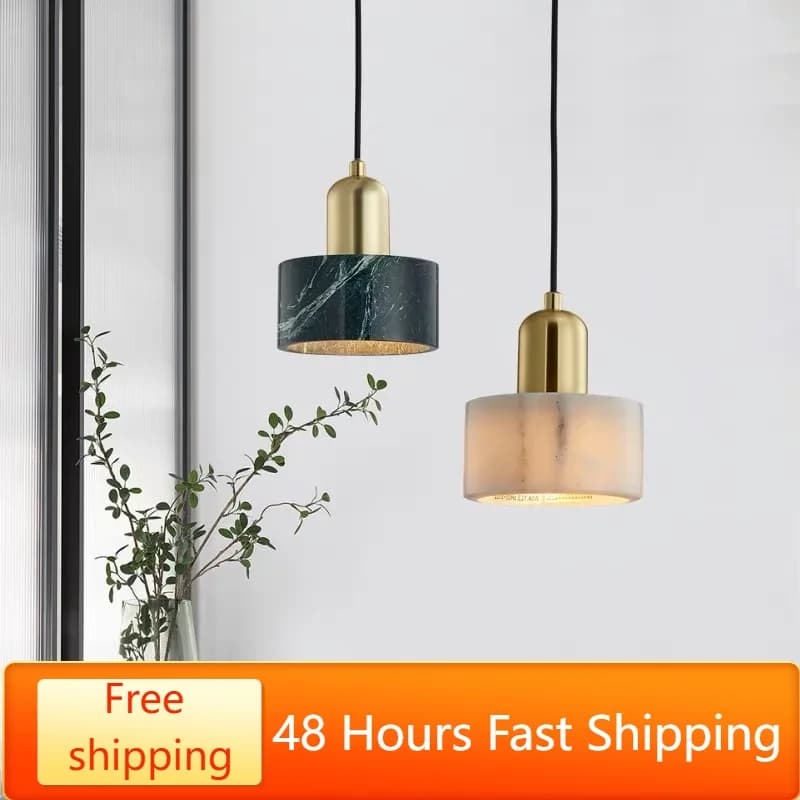 Lampada a sospensione in marmo di lusso moderno nordico camera da letto comodino cucina ristorante bancone Bar luci a Led illuminazione a sospensione decorazioni per la casa