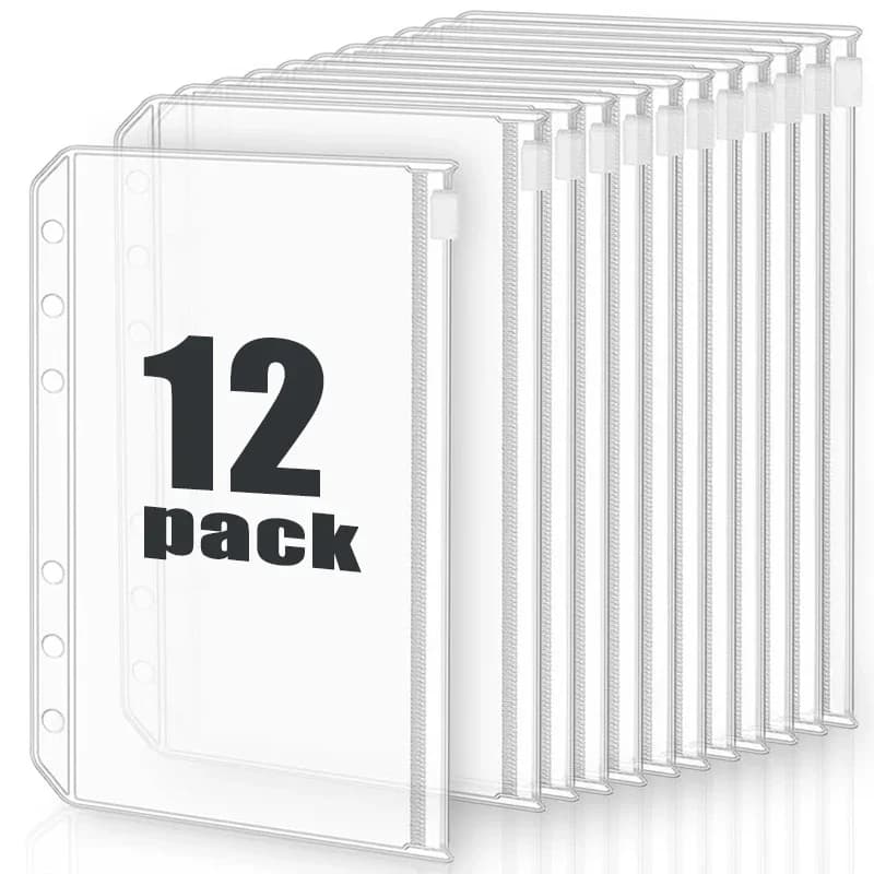 2/6/12 pezzi impermeabili A6 tasche raccoglitore a 6 fori buste economiche in PVC impermeabile buste raccoglitore con cerniera per notebook Planner\';