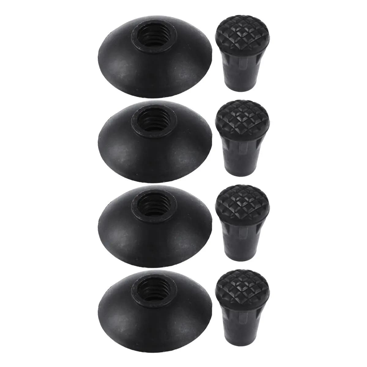 4Pairs High-Quality Hiking Pole End Covers Anti-Skid Wear-Resistant Trekking Stick Replacement Tips Walking Crutch Covers