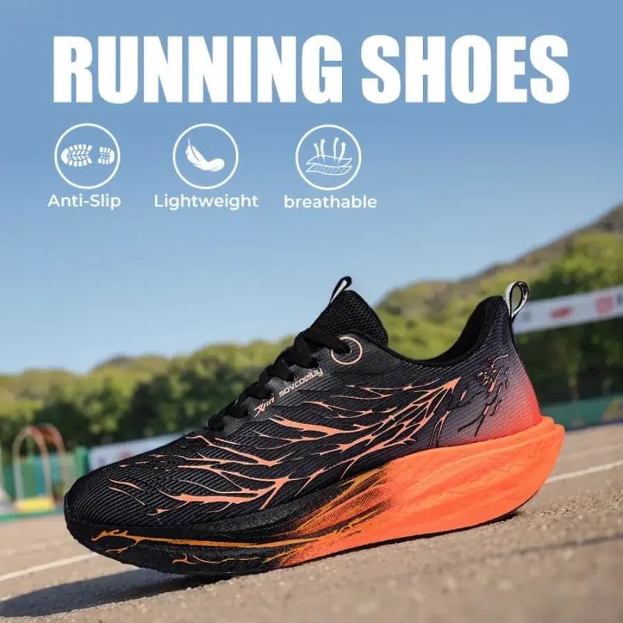 Nuove Scarpe da Uomo Primaverili Antiscivolo Ammortizzanti Leggere Casual Sportive per Adolescenti e Studenti con Piastra in Carbonio per la Corsa