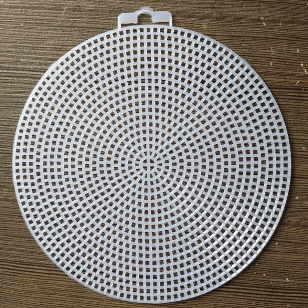 5 Pieces 14.7cm Round Plastic Canvas Mesh Board for DIY H Cross Stitch Embroidery Projects Plastic Canvas