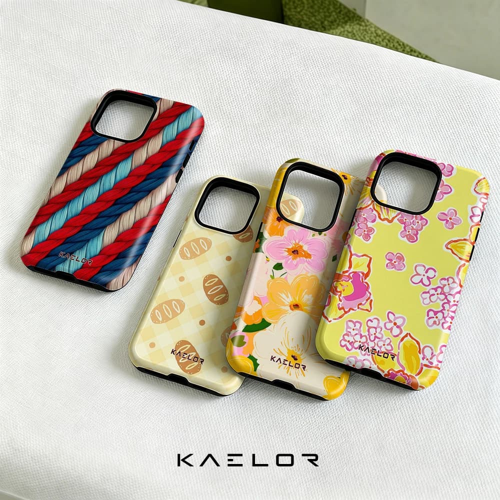Braided Colorful Threads High Strength PC Heavy Duty Bumper for iPhone 17 16 15 14 Plus 13 Pro Max Shockproof Cover