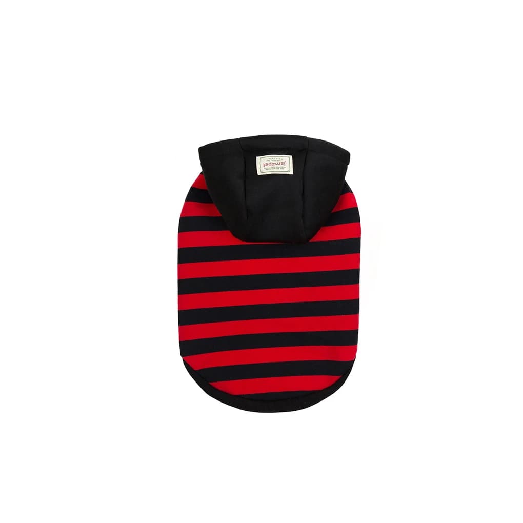 Felpa con cappuccio a righe per cani Felpa Cappotto in cotone caldo Forniture per animali Rosso