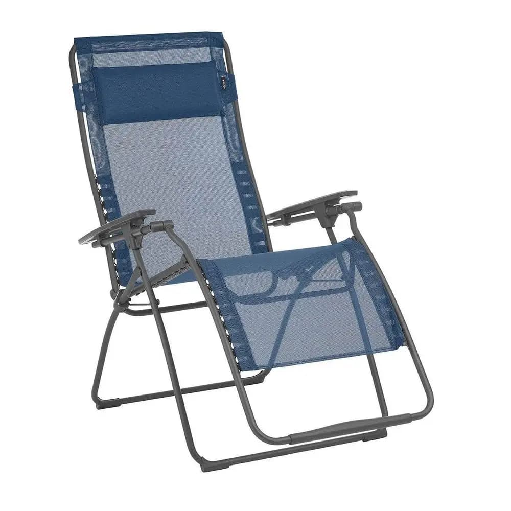Sedia a Sdraio Pieghevole Futura XL Zero Gravity, Ergonomica, Portatile, con Telaio in Acciaio, per Esterni, Giardino e Patio, con Poggiatesta Imbottito