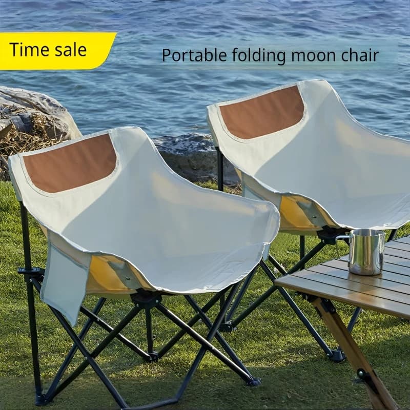 Sedia lunare pieghevole portatile per esterni Sedia da campeggio per schizzi Sgabello da pesca Sedia pieghevole con supporto per schienale/gamba con custodia
