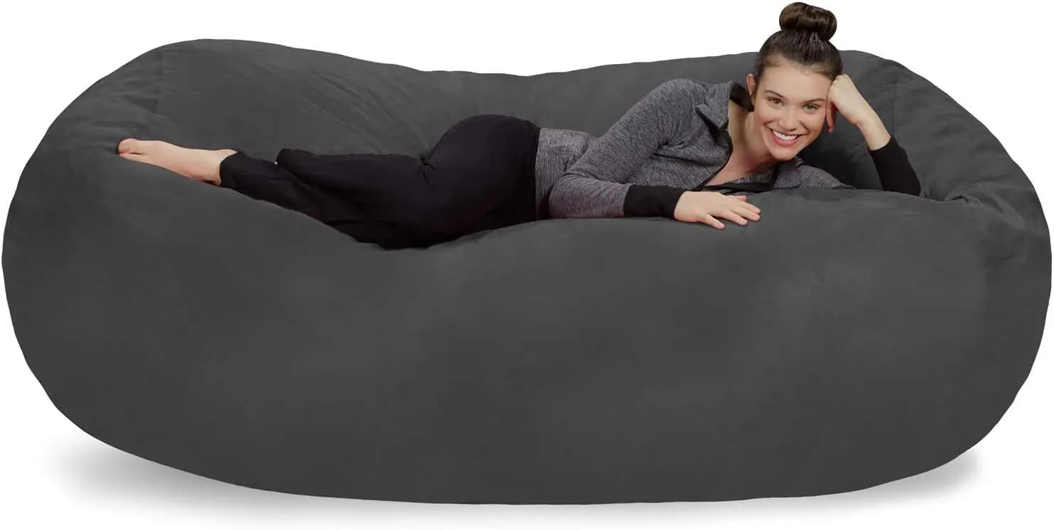 Divano a sacco a sacco Lettino - Divani a sacco in peluche con rivestimento in microsuede super morbido - Sedie a sdraio imbottite in memory foam XL