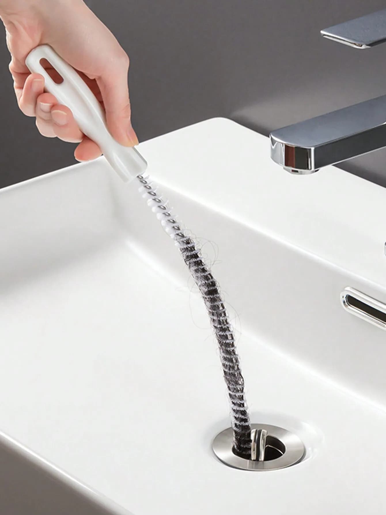 Spazzola per la pulizia di tubi e scarichi, flessibile, per capelli e intasamenti, per bagno e cucina, 1 pz