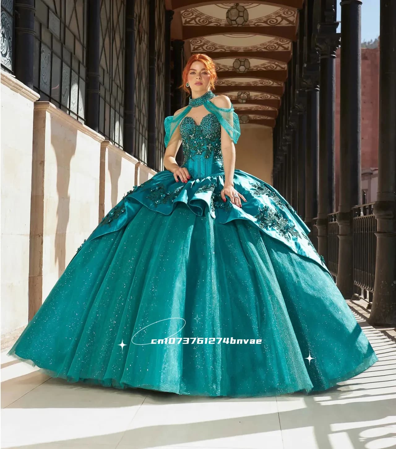 Abiti Quinceanera Hunter e verde In rilievo Sweetheart Sparkly Puffy Charro Satin Sweet 16 Dress 15 Anos Personalizzato