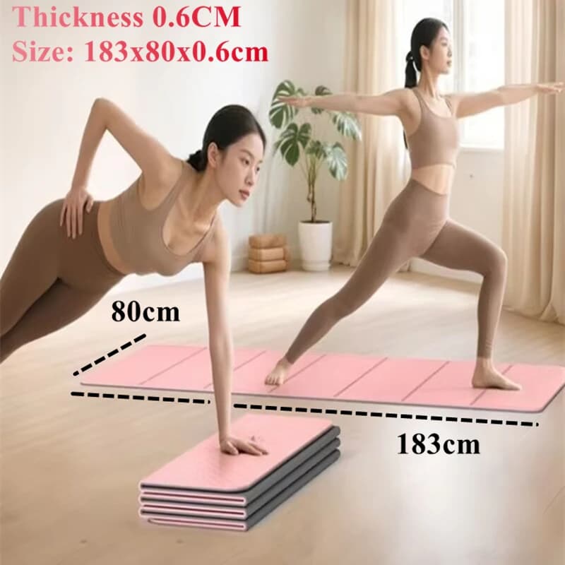183x80x0.6cm Foldable two-sided anti-slip yoga mat for exercises on the floor of pilatesExercise fitness folding travel TPE ecological