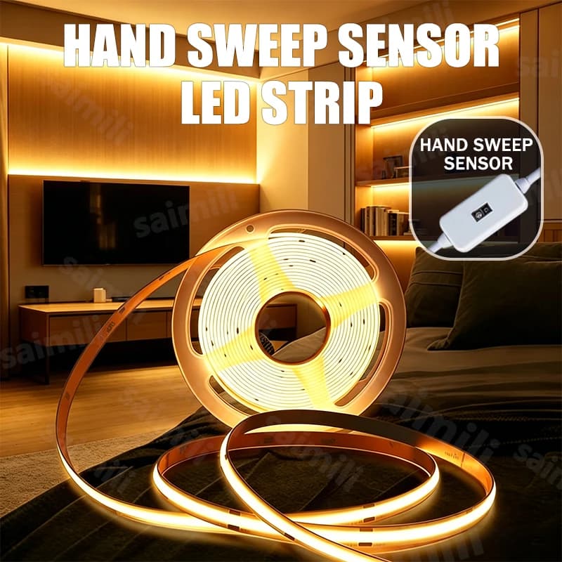 Strisce LED USB 5V 320LED/m Impermeabili COB Flessibili per Illuminazione Fai-da-te TV Specchio Retroilluminazione Cucina e Stanze