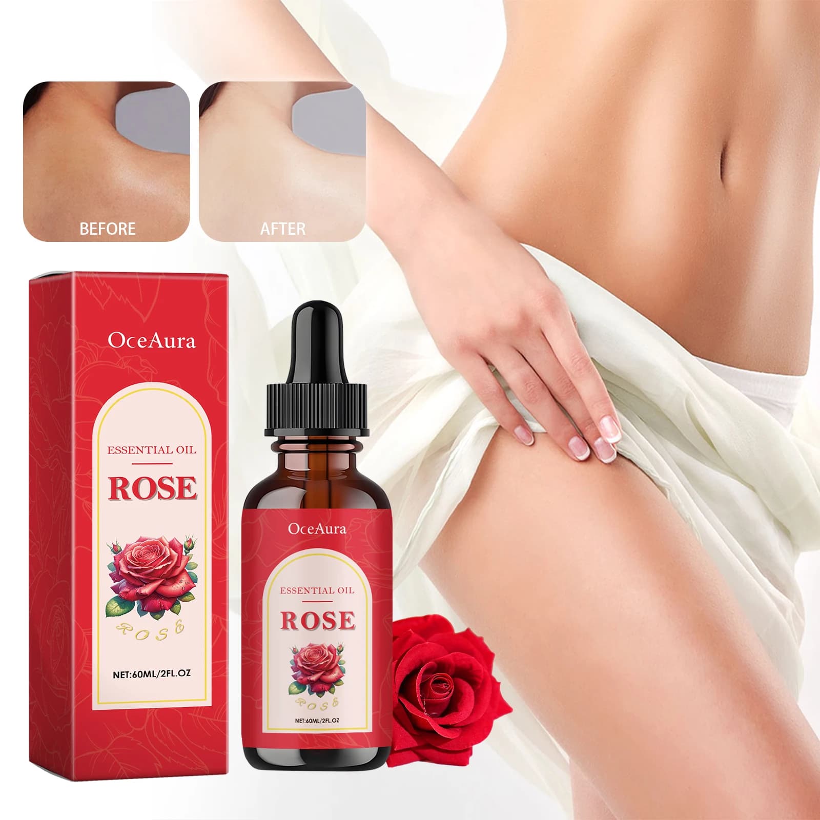 Olio essenziale di rosa nutriente idratante lenitivo secchezza pelle ammorbidire delicato massaggio levigante olio essenziale per viso corpo