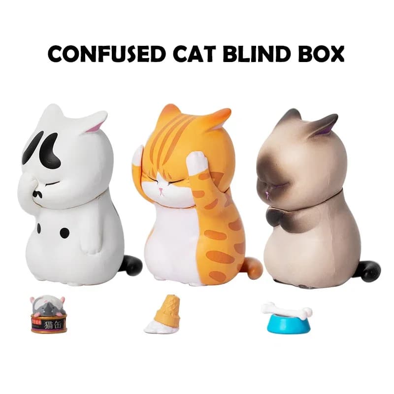 1 pz/3 pz Fun Mini Cat Mystery Box Cute Anger and distress expression cat Blind Box regalo di natale di compleanno per bambini