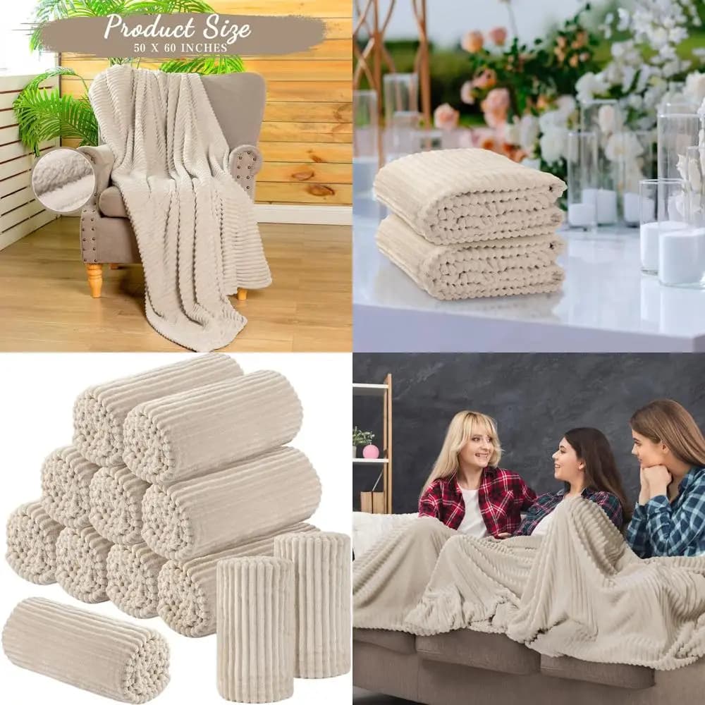 Set of 12 Covers in Flannel 50x60 Inches for Pigiama Party, Open Weddings, Covered Light Oeko-tex 100, Cover for Homeless Refuges