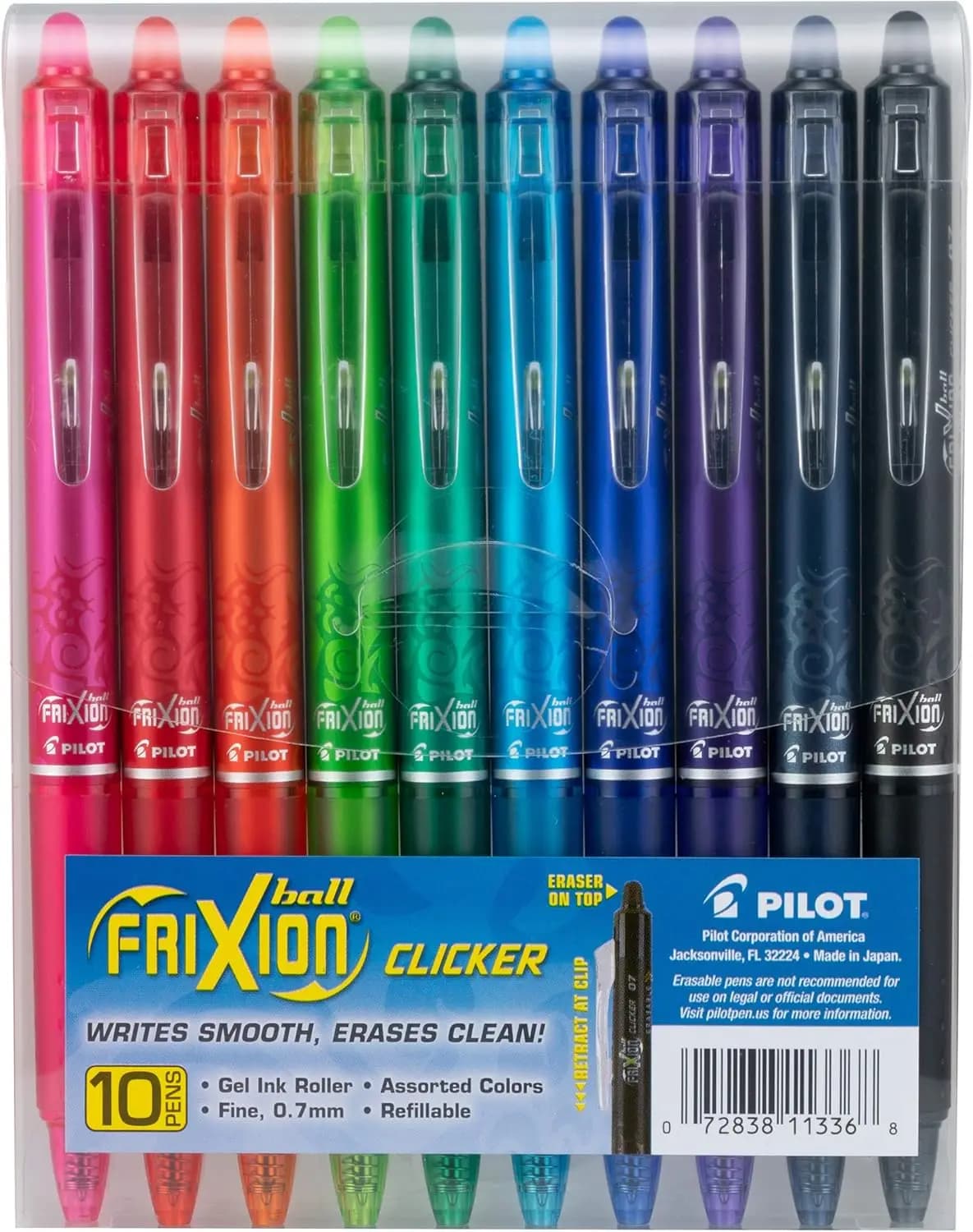 Penne Gel Cancellabili a Punta Fine 0,7 mm, Confezione da 10 Colori Assortiti per una Scrittura Fluida
