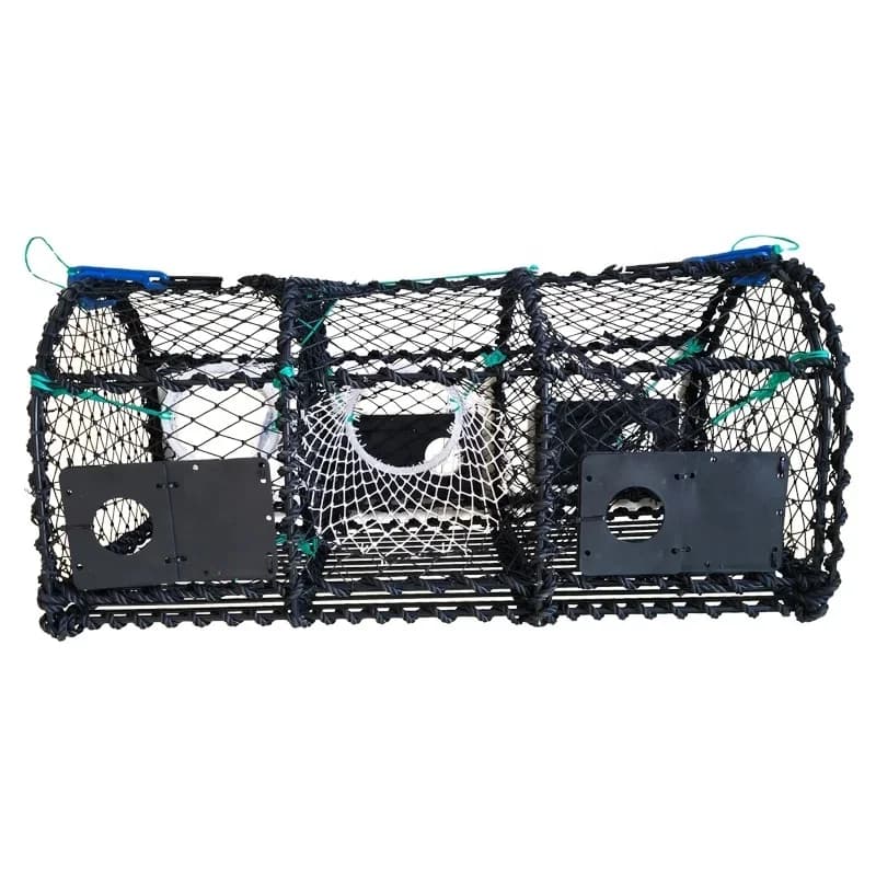 Per granchio immerso Trappola per aragosta Pentola per granchi resistente Rete in PE nero Trappola per acquacoltura Accessori per la pesca per la cattura dei granchi