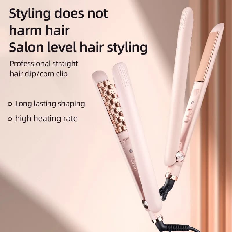 Hair and volumizing plate with ceramic coating 2 in 1, hair plate and volumizing for high top of skull and soft hairstyles