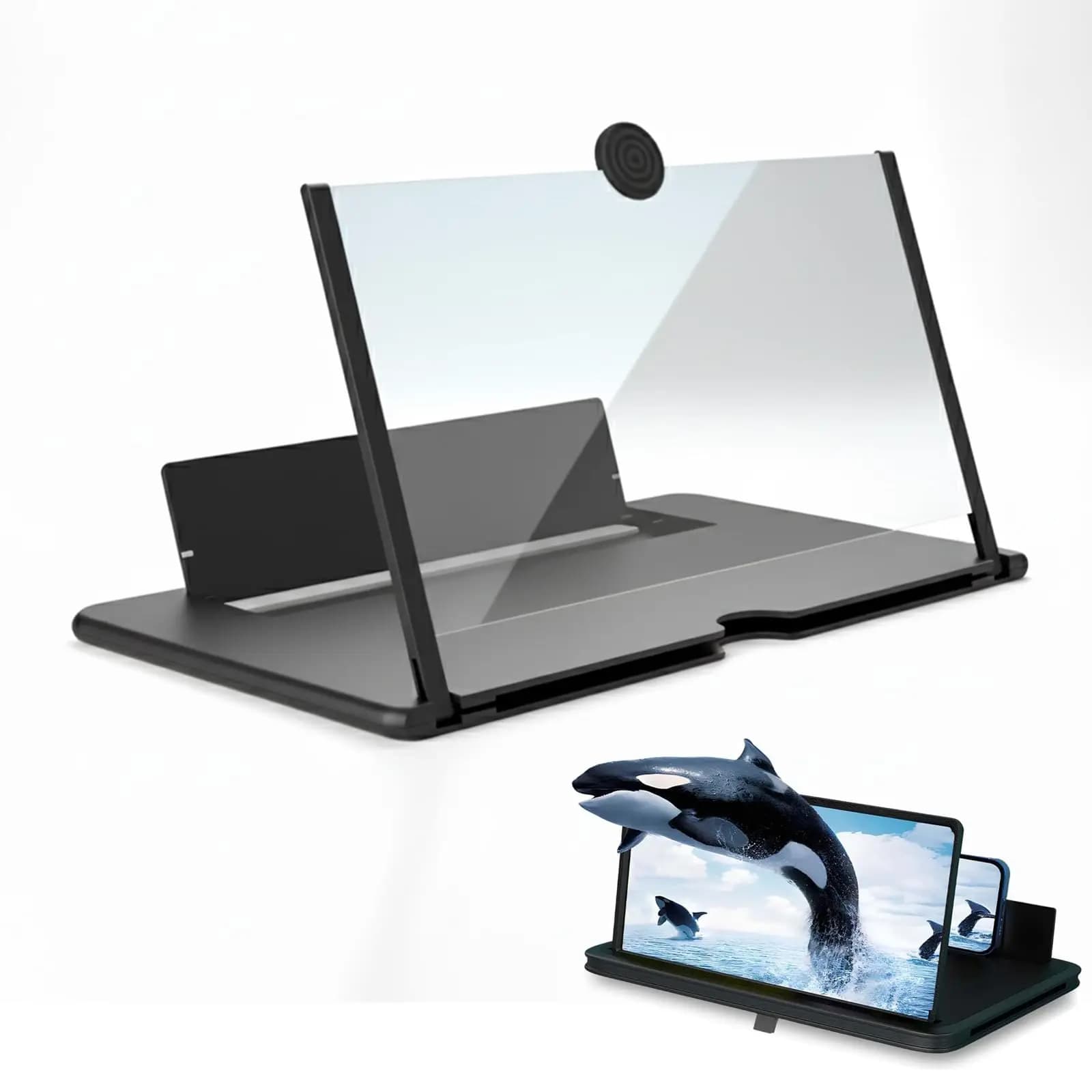 12 Inch Pro 3D Ultra-HD Phone Screen Amplifier for Video Film Support for Foldable Screen Amplifier, Supports All Smartphones