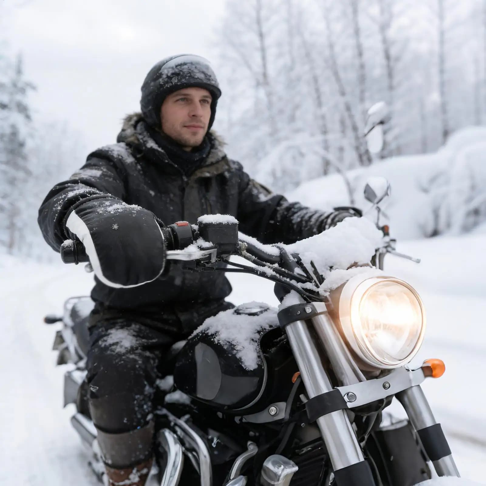 Guanti da manubrio Scaldamani in pelle PU antivento Guanti caldi da moto Scaldamani invernali per uomo Donna Inverno freddo