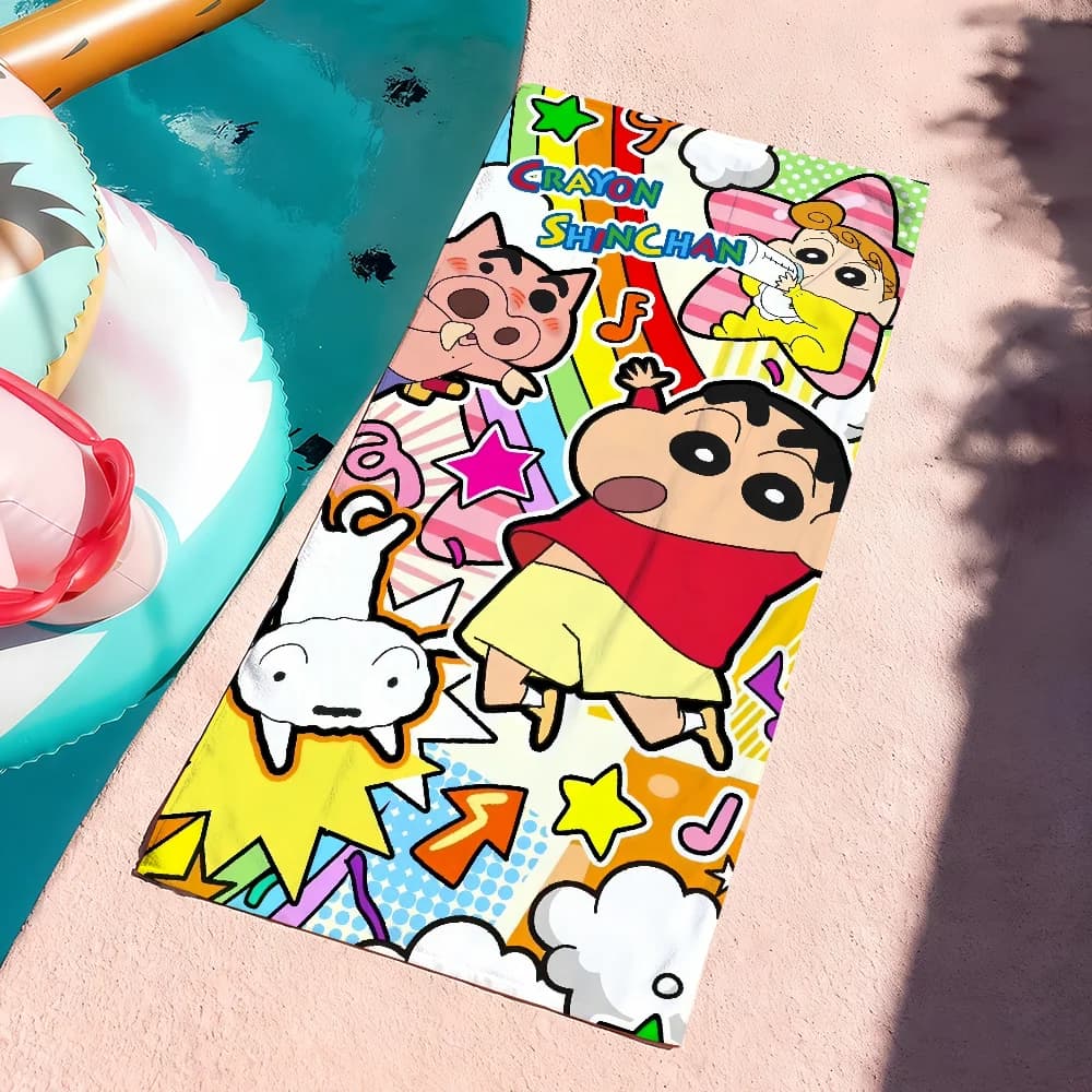 Divertente Asciugamano C-Crayon Shin-Chan, Morbido Regalo per Piscina, Viaggi, Palestra, Doccia, Campeggio, Asciugatura Rapida, Grande Telo da Spiaggia Sportivo