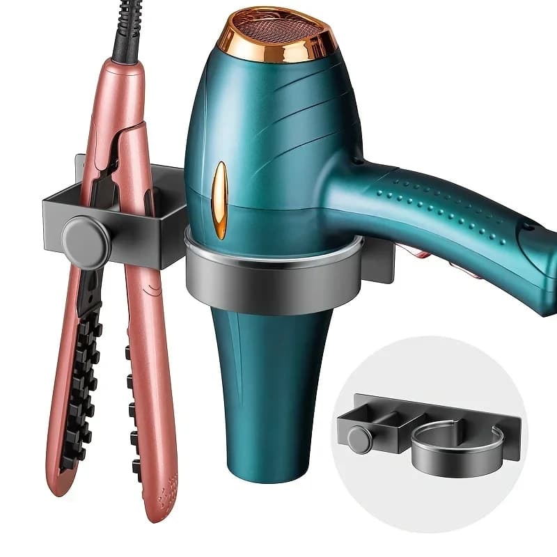 Wall holders for hair dryer, hair and iron plate without holes for the bathroom