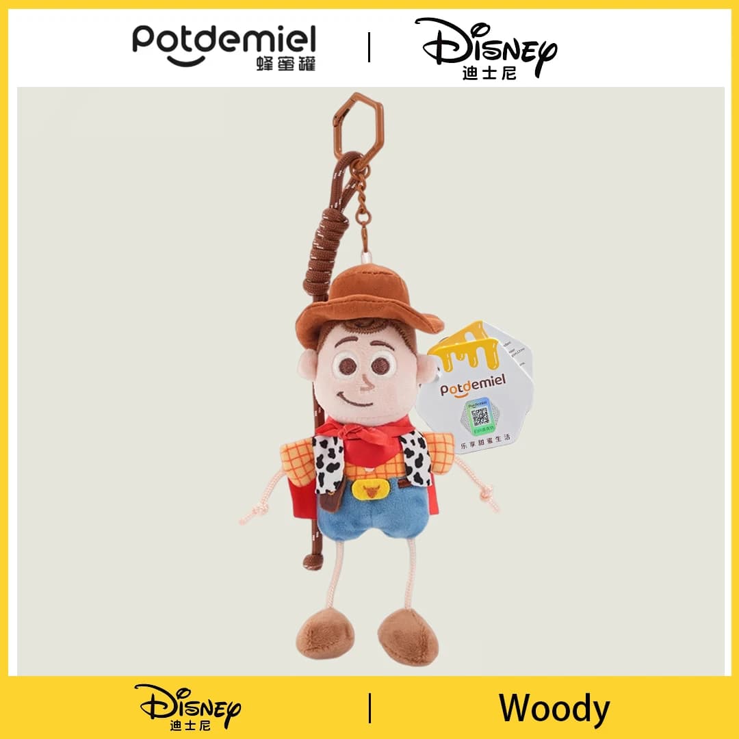 Disney Cartoon Toy Story Woody Plush Keychain Creative Stuffed Doll Bag Pendant Hanging Ornament Gift for Animation Fans