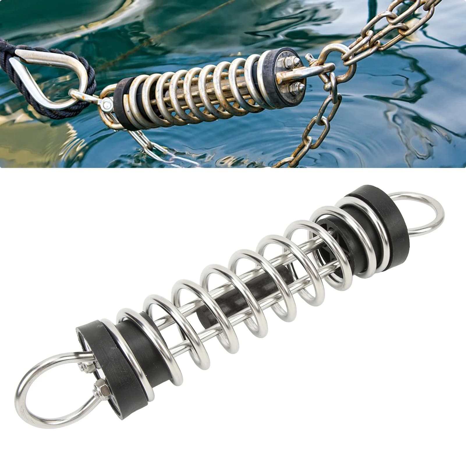Marine Mooring Spring Stainless Steel Anchor Dock Line Mooring Spring Replacement for Boat Yacht