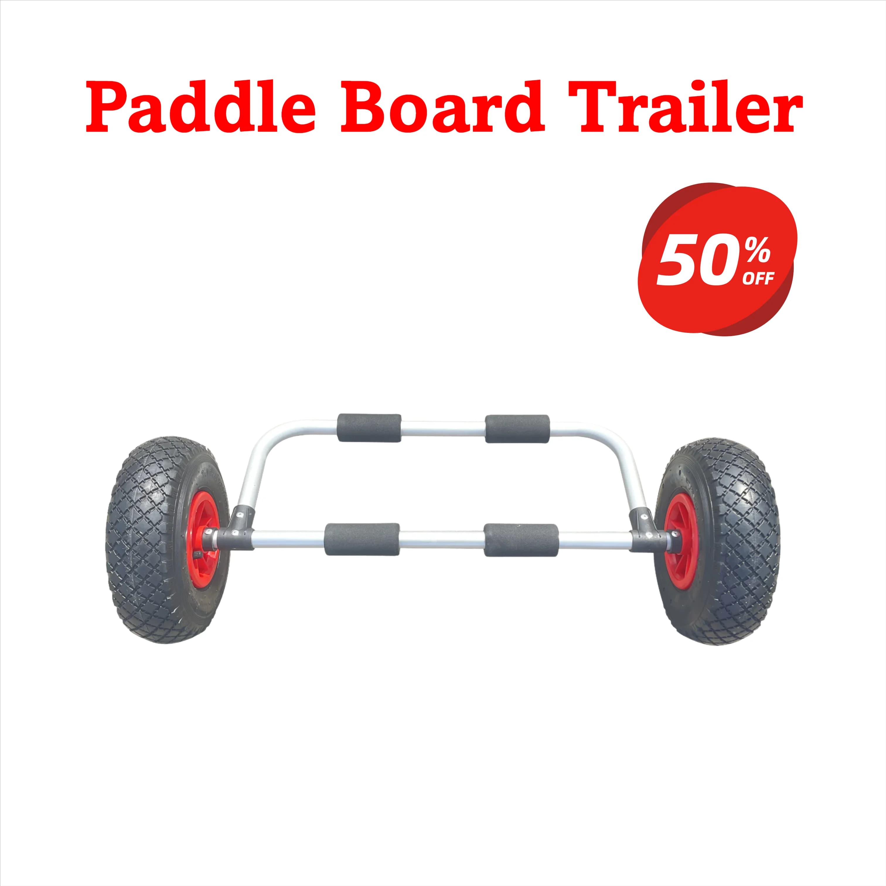 Carrello per zattera per canoa per kayak SUP in lega di alluminio, carrello portatile per paddle board e trasporto di motoslitte