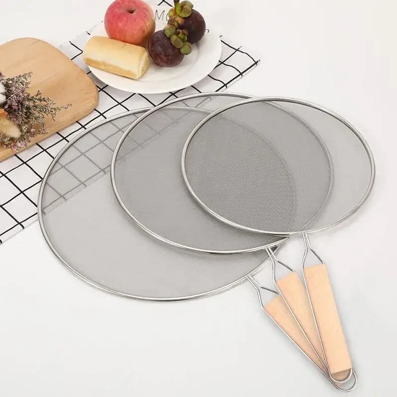 1PC Cooking Powder Stainless Steel Anti Splatter Guard Oil Net Splatter Slatter Screen Guard Screen Splash Cover 2024