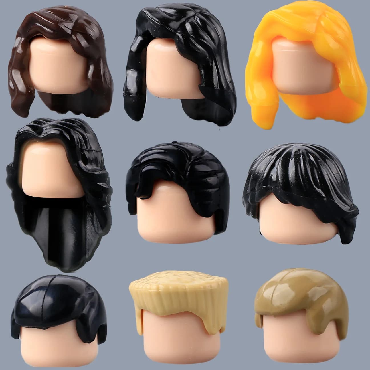 MOC City Hair Building Blocks figure parti del corpo accessori cappello mattoni fai da te giocattoli regalo per bambini