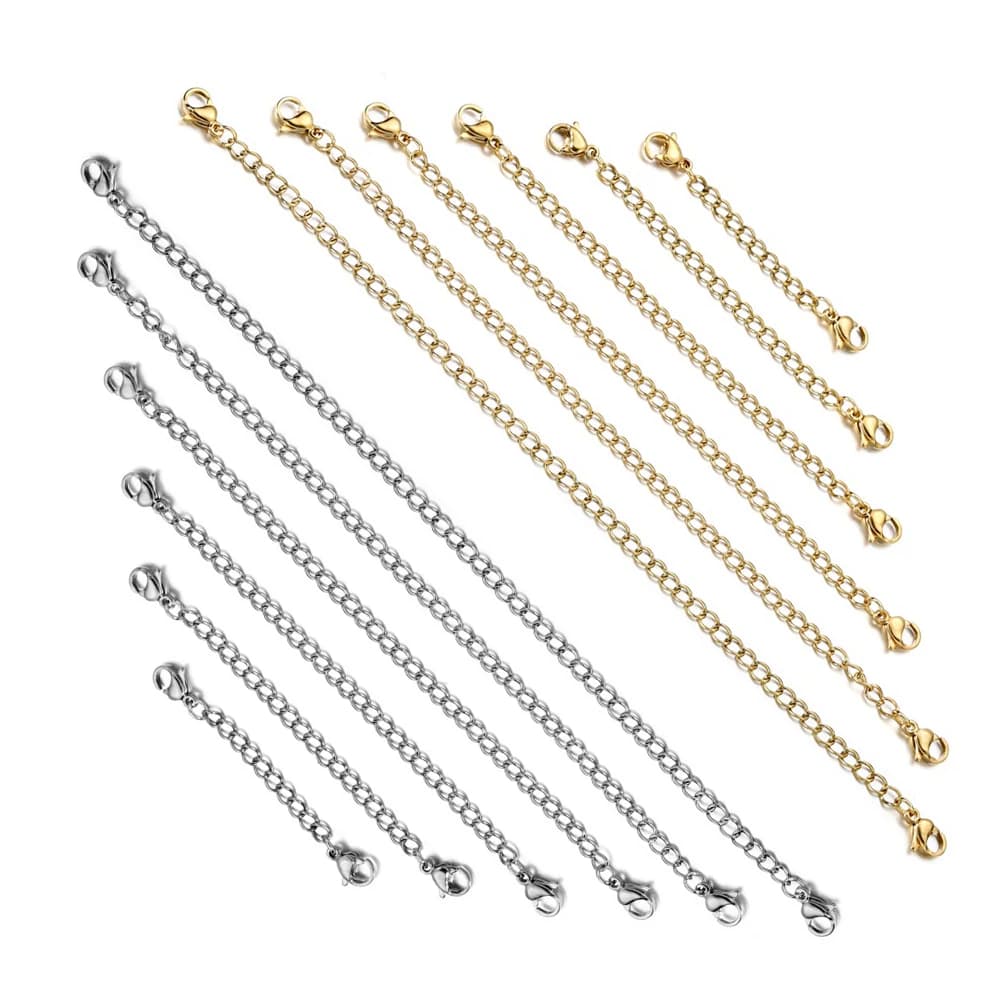 2.5/5/7.5/10/12.5/15 centimetri 10 pz/lotto Estesa Estensione Catena Coda di Aragosta Catenacci del Connettore Per Il FAI DA TE Monili Che Fanno Della Collana Del Braccialetto