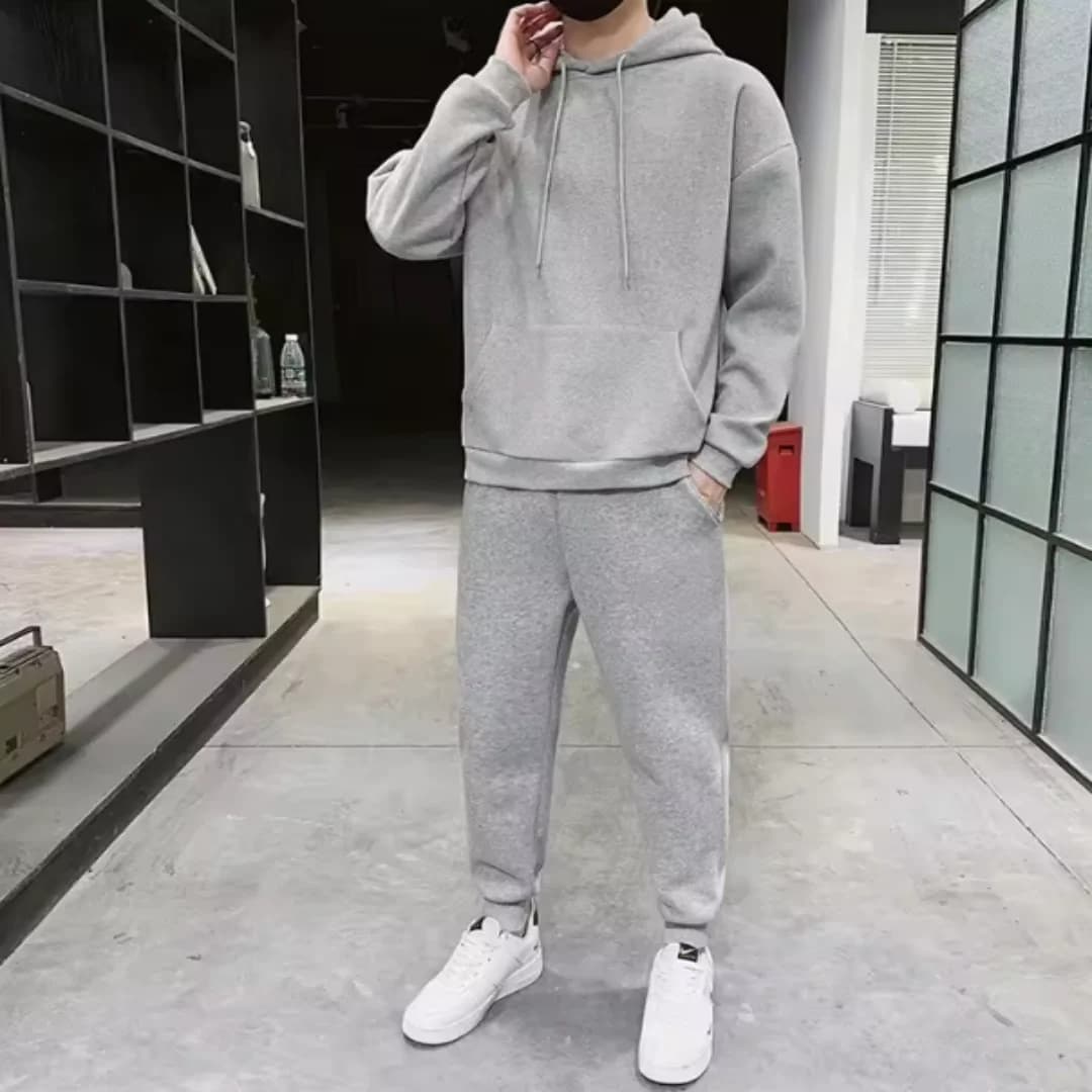 Tuta da uomo Set da 2 pezzi Felpa con cappuccio + Pantaloni con coulisse Felpe con cappuccio da uomo Abbigliamento sportivo da corsa Uomo Donna Abbigliamento sportivo autunnale