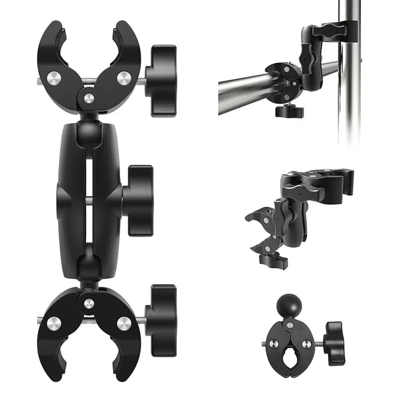 Morsetto a granchio doppio per fotocamera, clip per manubrio moto e bici per GoPro Insta360 One X2, accessori per action cam