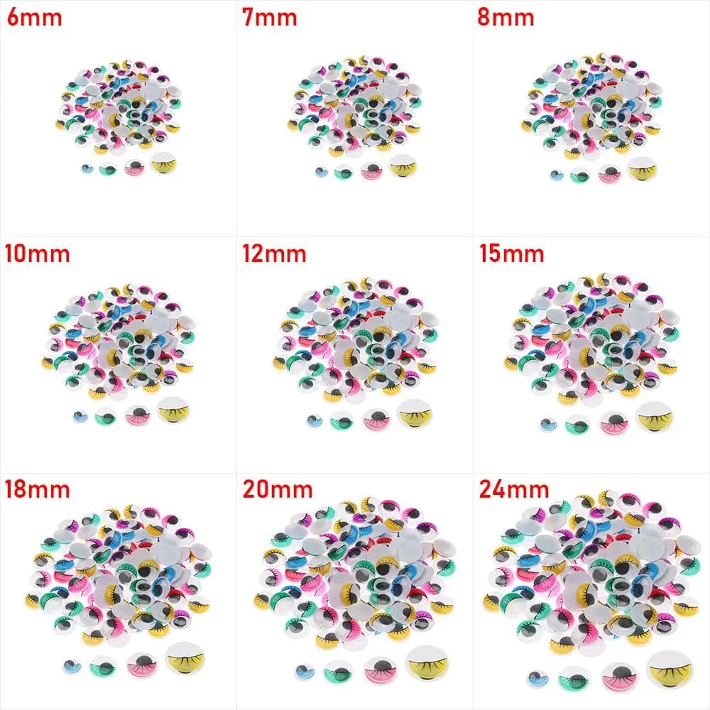Animali di peluche rotondi colorati Parti di plastica Wiggling Occhi mobili Bambole fai da te Materiali Peluche Panda Eye Accessori per bambole 3D