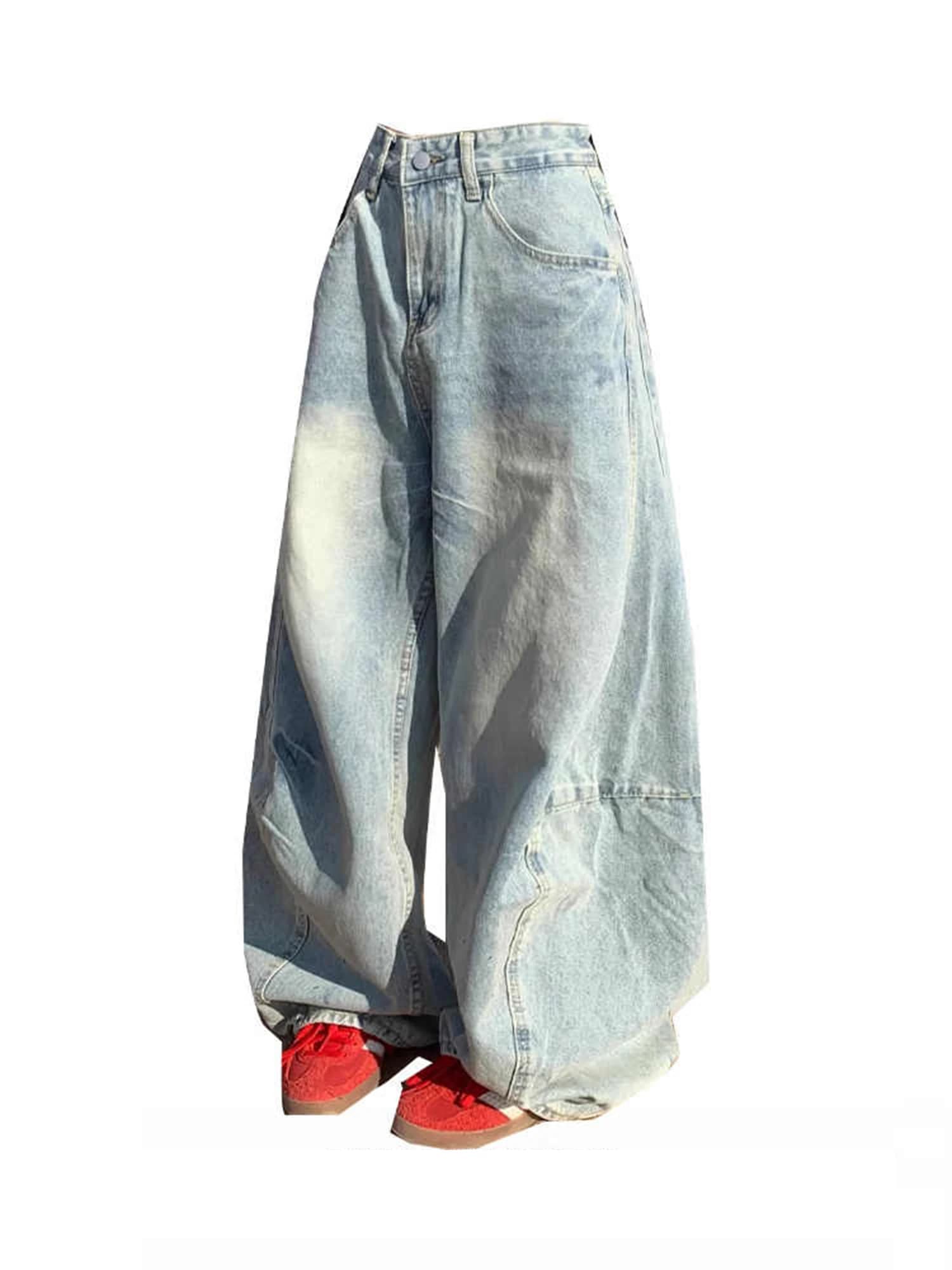 Jeans Y2k larghi blu da donna Pantaloni in denim vintage fidanzato Harajuku Pantaloni jeans grunge stile giapponese anni 2000 Abiti oversize