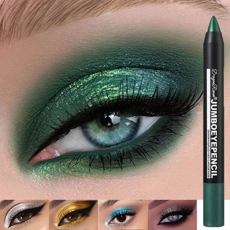 Matita Shade Dark Green Smoke Stick 12 Colors Umbrella Glitter Metallic Evidence Pen Tool Make-up Waterproof Perlescent