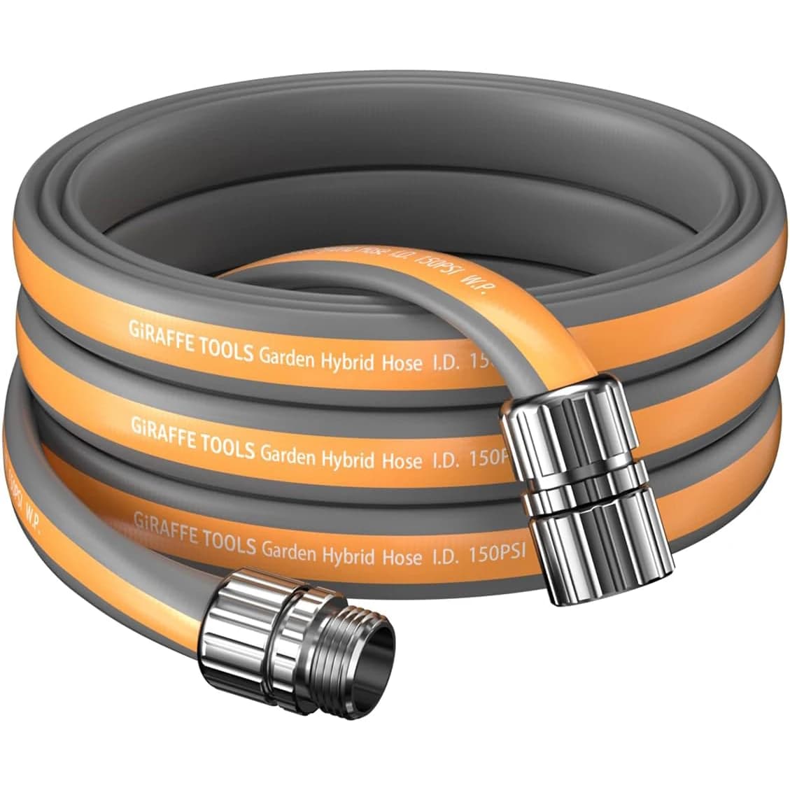 Giraffe Tools 5-100FT Garden Hose, 5/8" Lightweight Lay Flat Water Hose, No-Kink, Flexible Gardening Hose with Male to Female Aluminum Fitting, Customizable-Length Hose Pipe for Yard