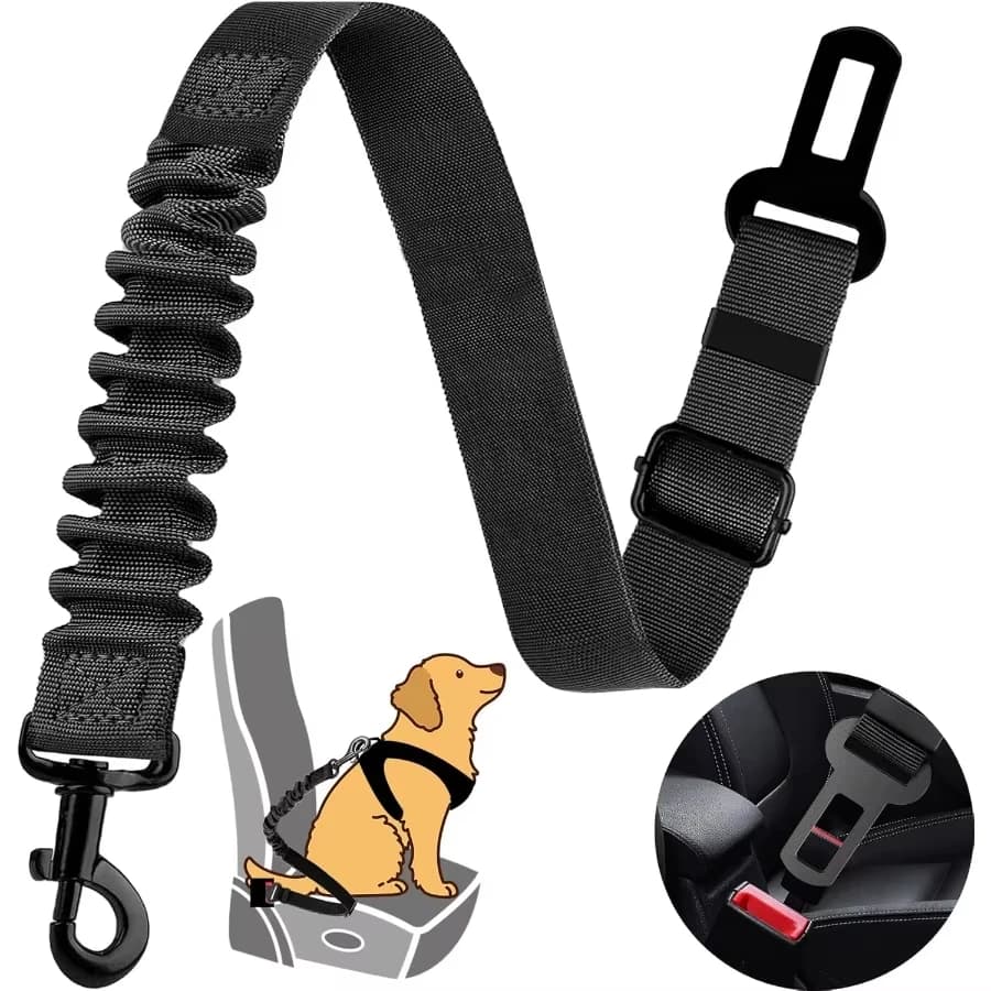Cintura di Sicurezza per Cani Retrattile, Imbracatura per Auto, 1 Pezzo, Elastico Regolabile con Ammortizzatore, Resistente, Girevole a 360 Gradi